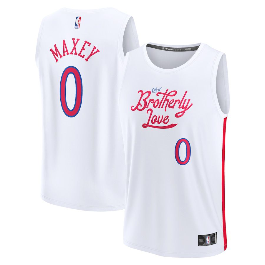 Men Philadelphia 76ers #0 Tyrese Maxey Fanatics Branded White City Edition 2022-23 Fastbreak NBA Jersey->customized nba jersey->Custom Jersey